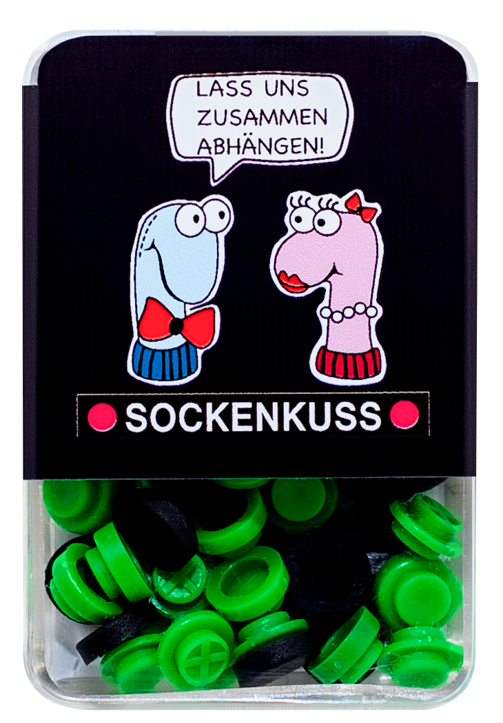 wieder green Socken Geschenkidee) (Der - auch Nie sortieren Sockenkuss Dank - Kuss praktische als Sockenkuss